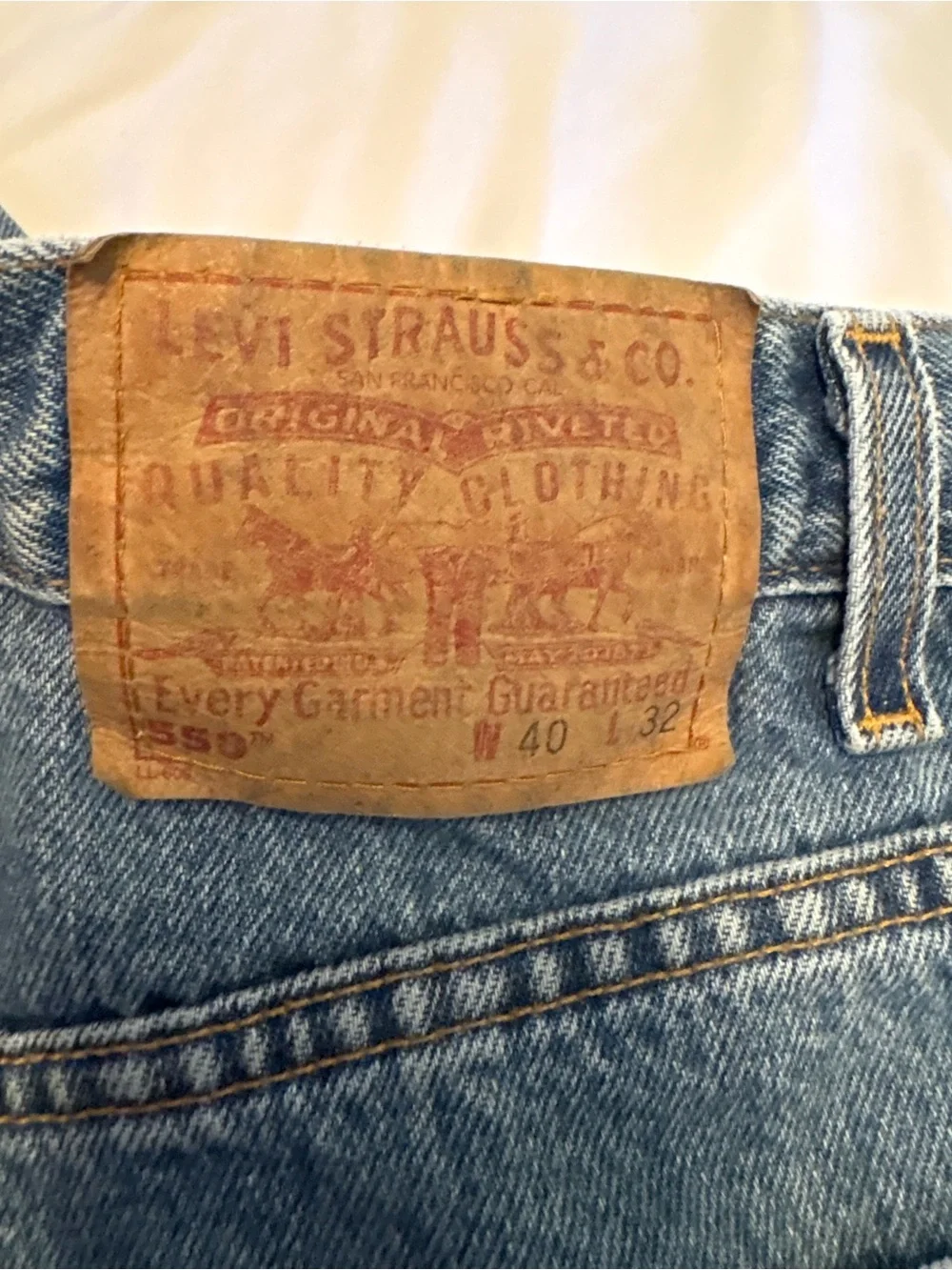 Vintage Levi’s 550 Relaxed Fit Jeans 40x32 Made USA 100% Cotton